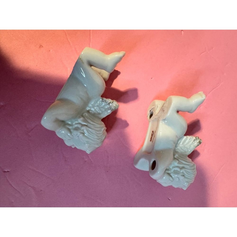 Mikasa White Cherub Angel Wings Figurine Set of 2